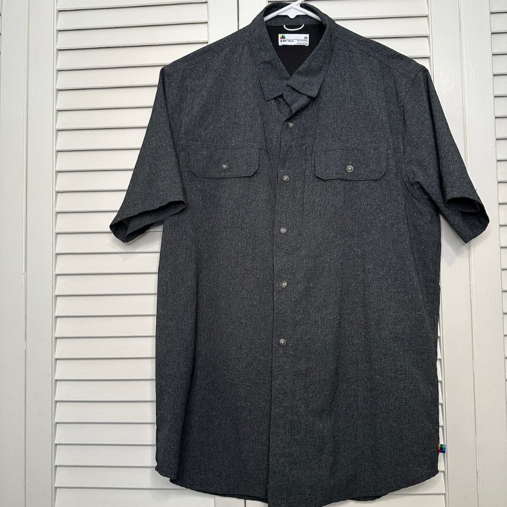 LB Tech Medium Gray/Black short sleeve polo